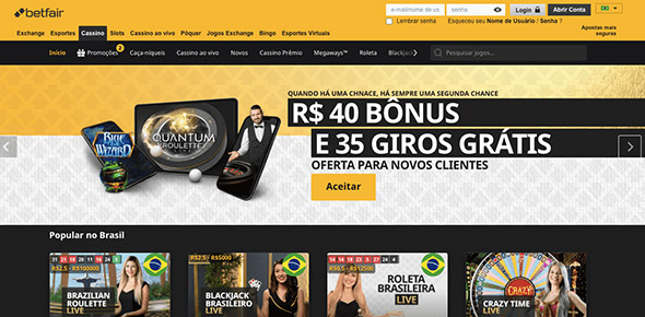 Tudo sobre o Betfair Casino 2021 ▷ Bônus de 40% de Compensação até R$40 + 35 giros grátis